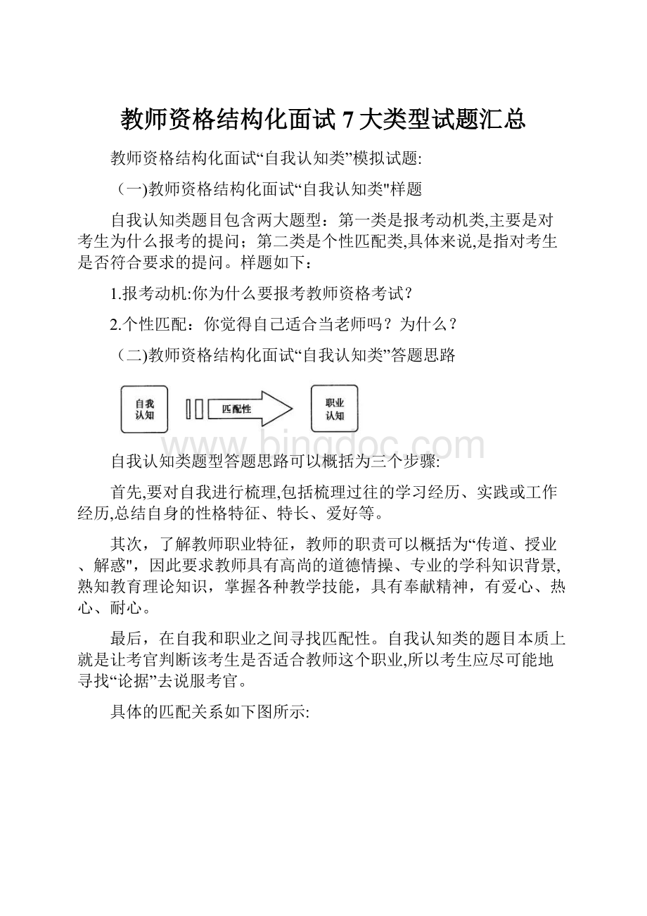 教师资格结构化面试7大类型试题汇总.docx_第1页