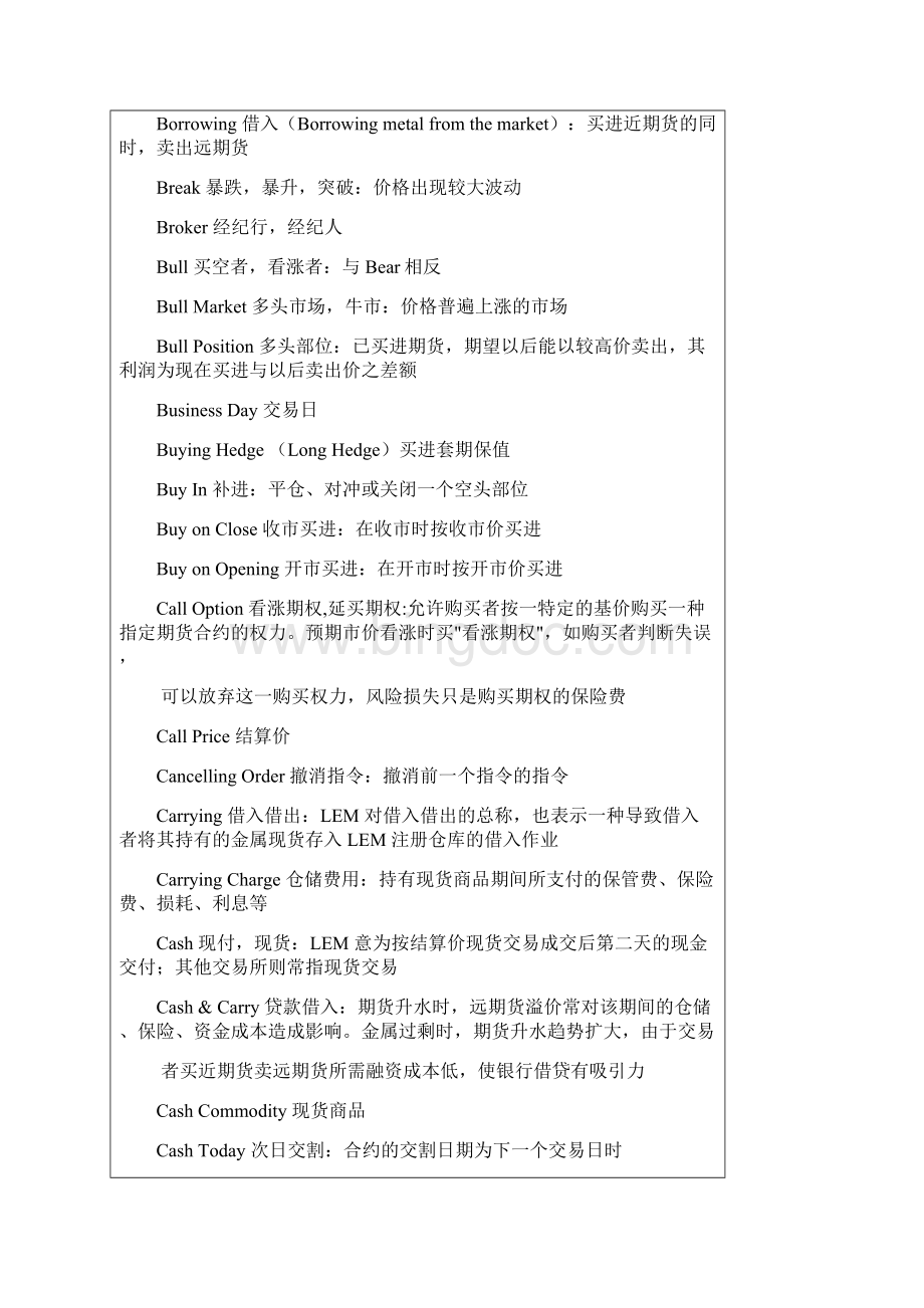 期货行业的中英文对照词汇表.docx_第2页