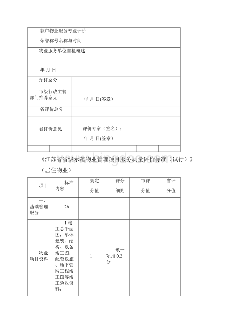 《江苏省省级示范物业管理项目服务质量评价标准试行》Word文档下载推荐.docx_第2页