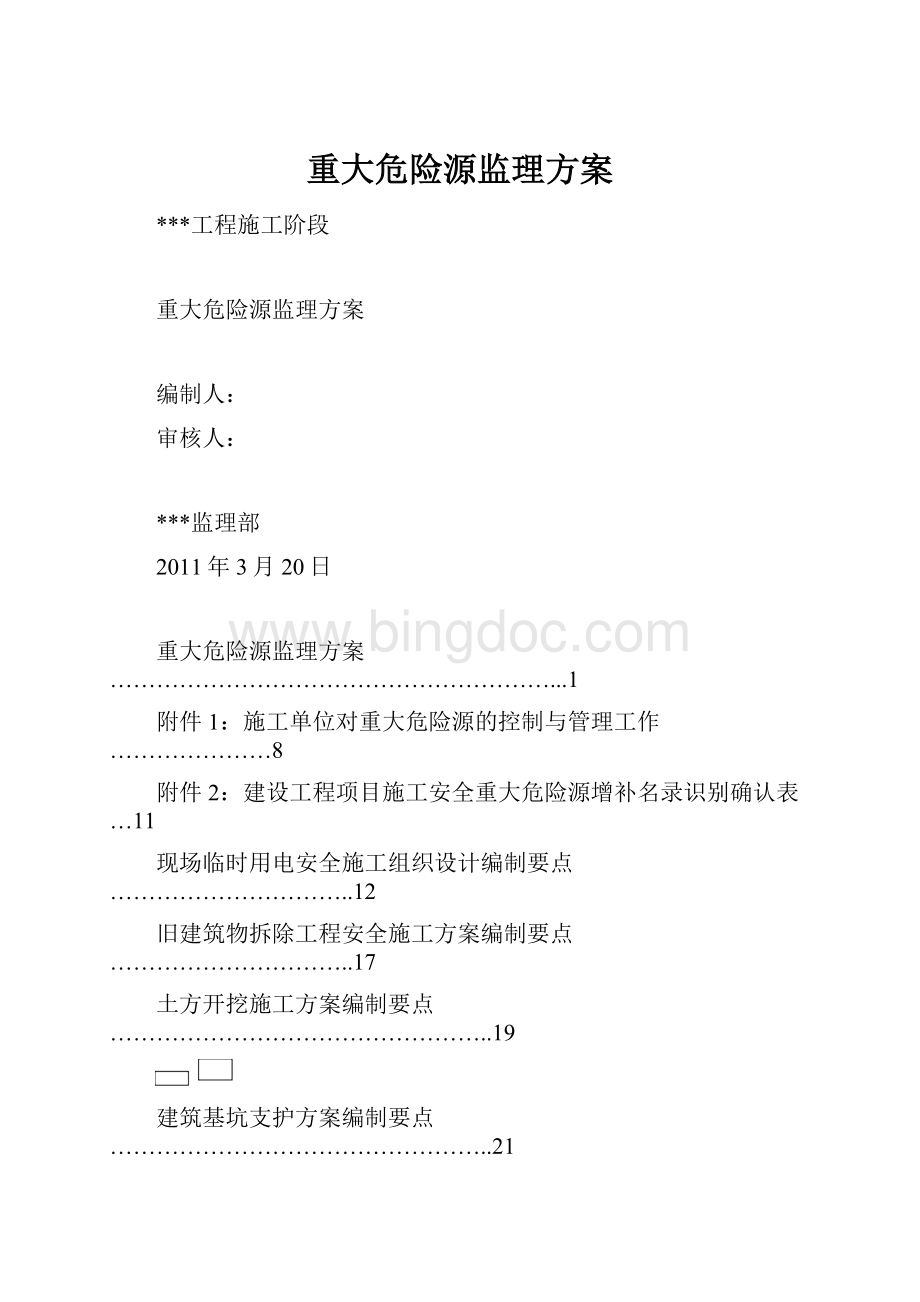 重大危险源监理方案文档格式.docx