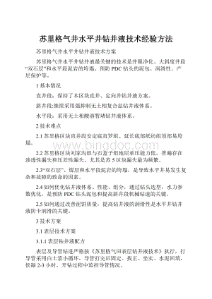 苏里格气井水平井钻井液技术经验方法Word文件下载.docx