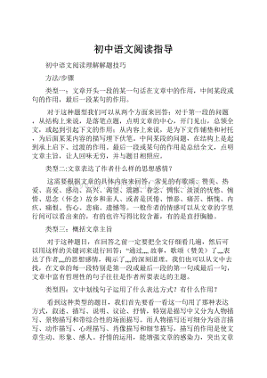 初中语文阅读指导.docx