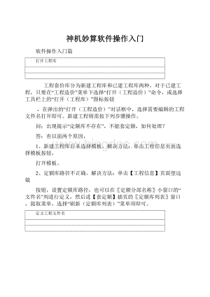 神机妙算软件操作入门Word文件下载.docx