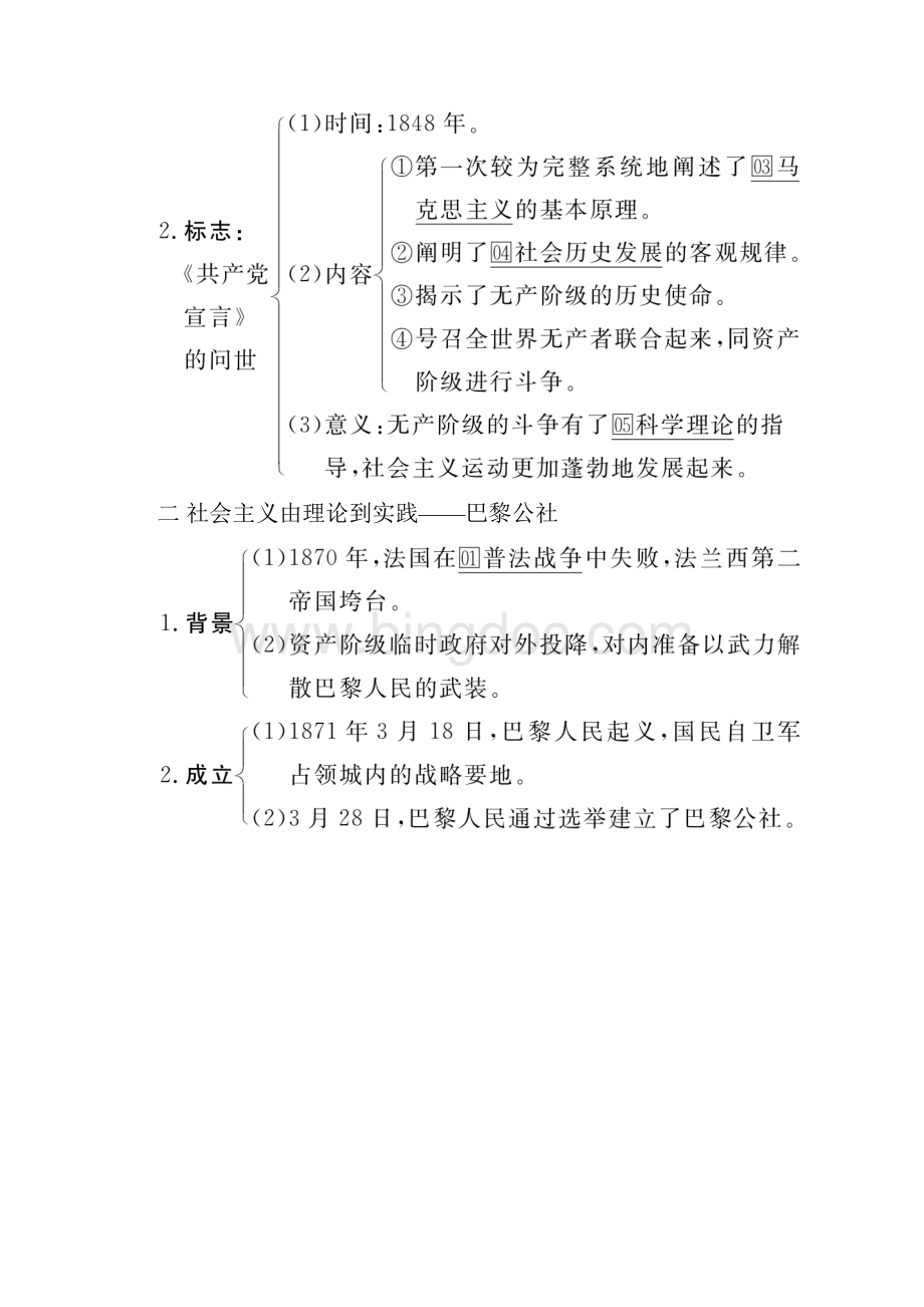 历史人民版高考复习科学社会主义理论的诞生与巴黎公社.docx_第2页