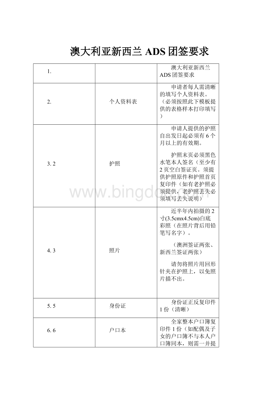 澳大利亚新西兰ADS团签要求.docx_第1页