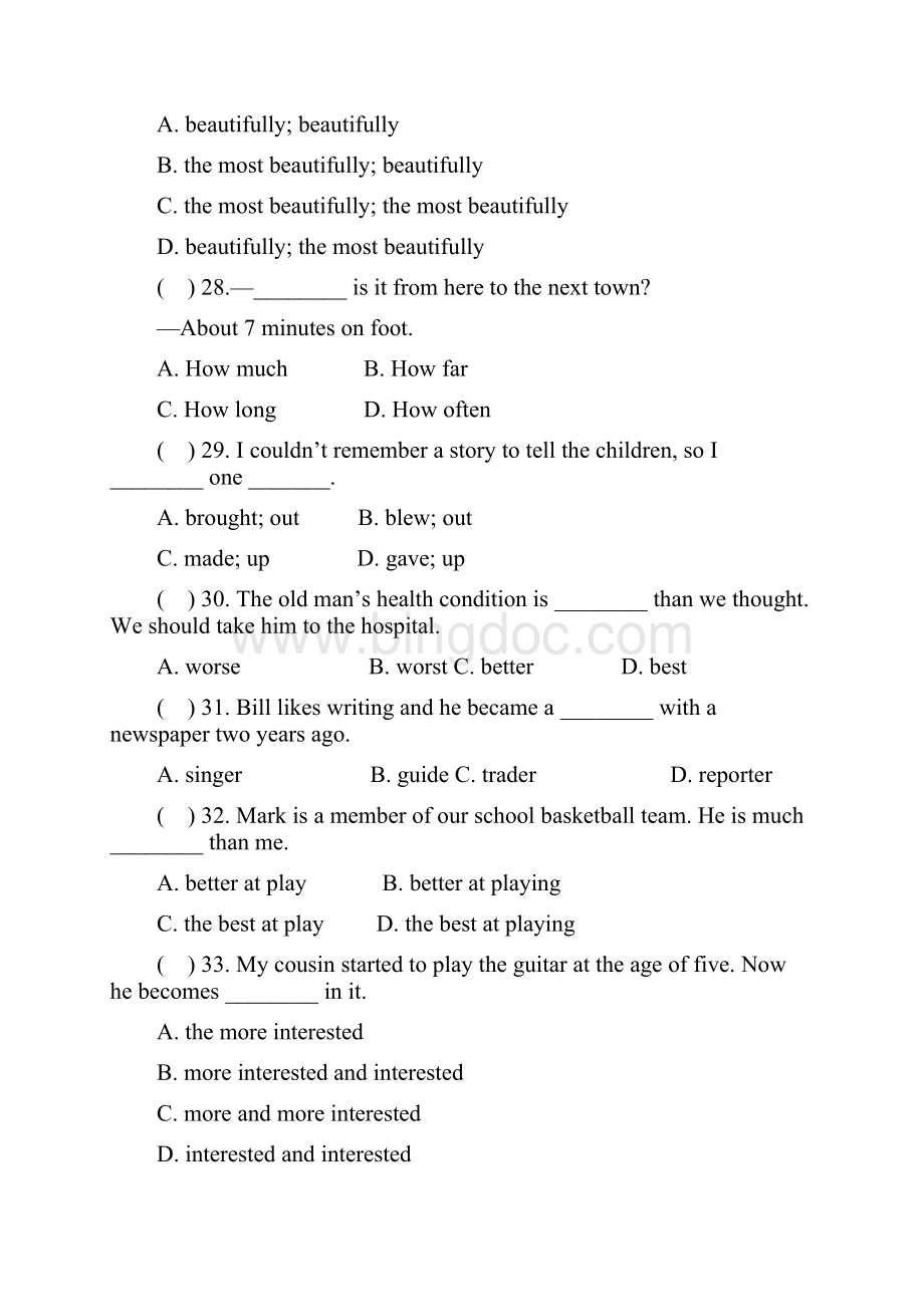 八年级英语上册Unit4Whatsthebestmovietheater单元综合测试题1新版人教新目标版.docx_第2页