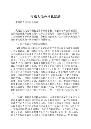 宝鸡人民公社化运动Word文档格式.docx