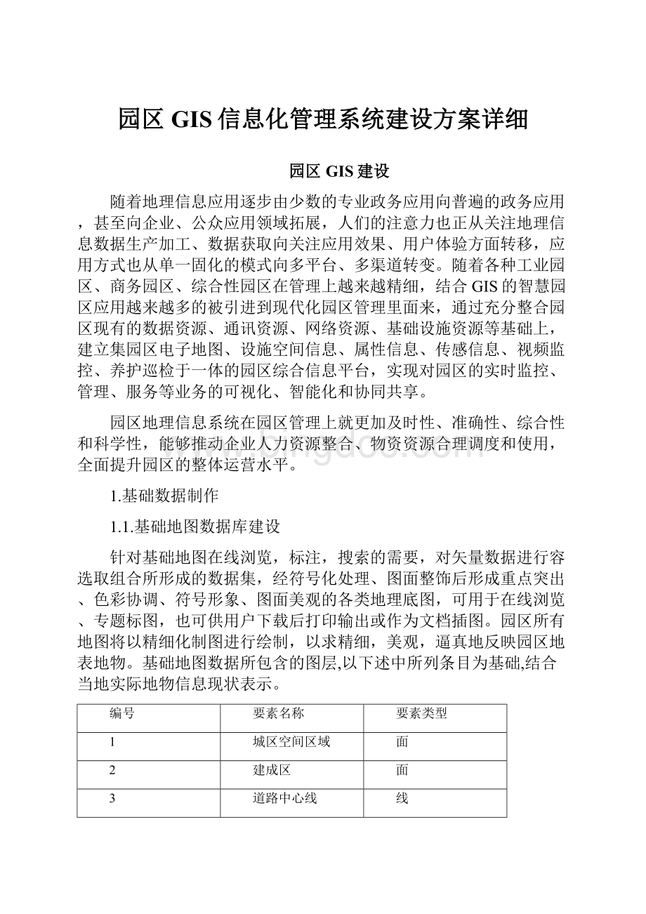 园区GIS信息化管理系统建设方案详细Word文件下载.docx_第1页