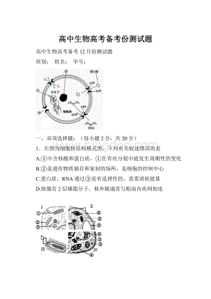 高中生物高考备考份测试题.docx