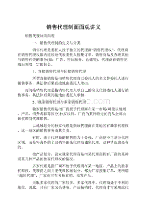 销售代理制面面观讲义Word文档格式.docx