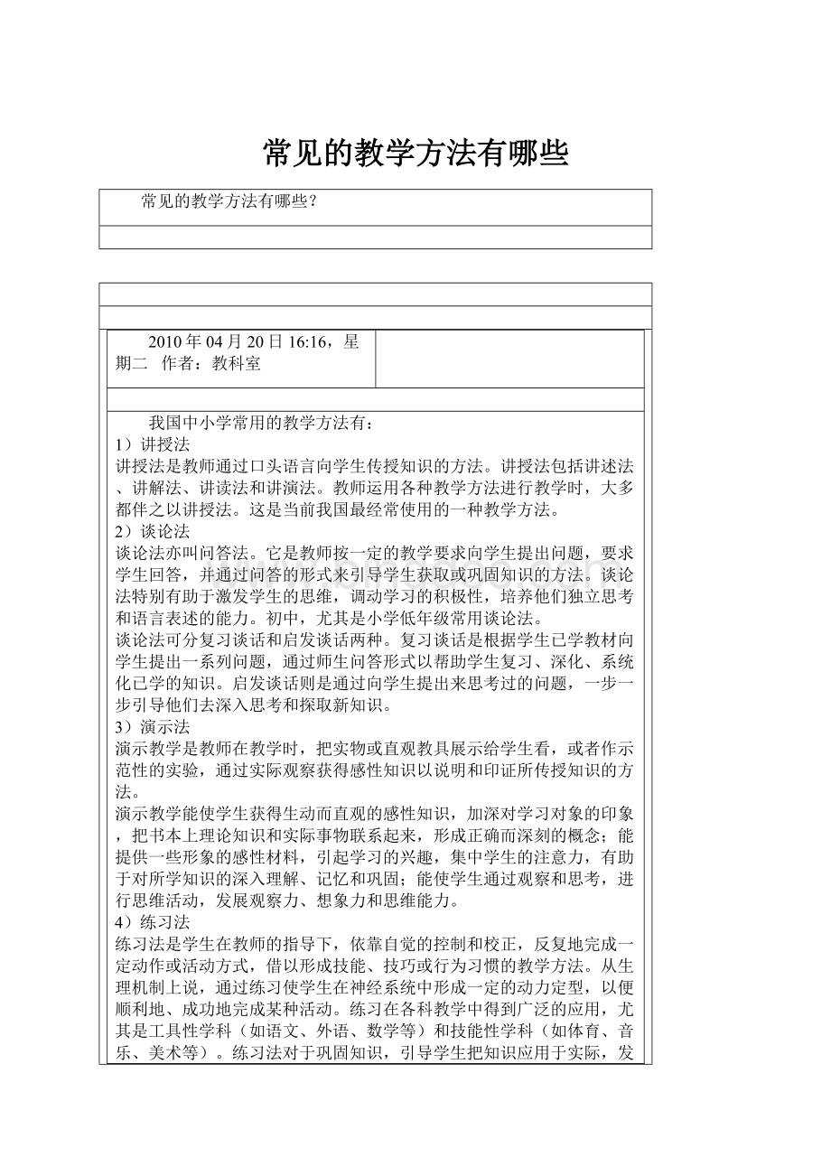 常见的教学方法有哪些.docx