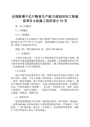 全国新增千亿斤粮食生产能力规划田间工程建设项目6标施工组织设计53页.docx