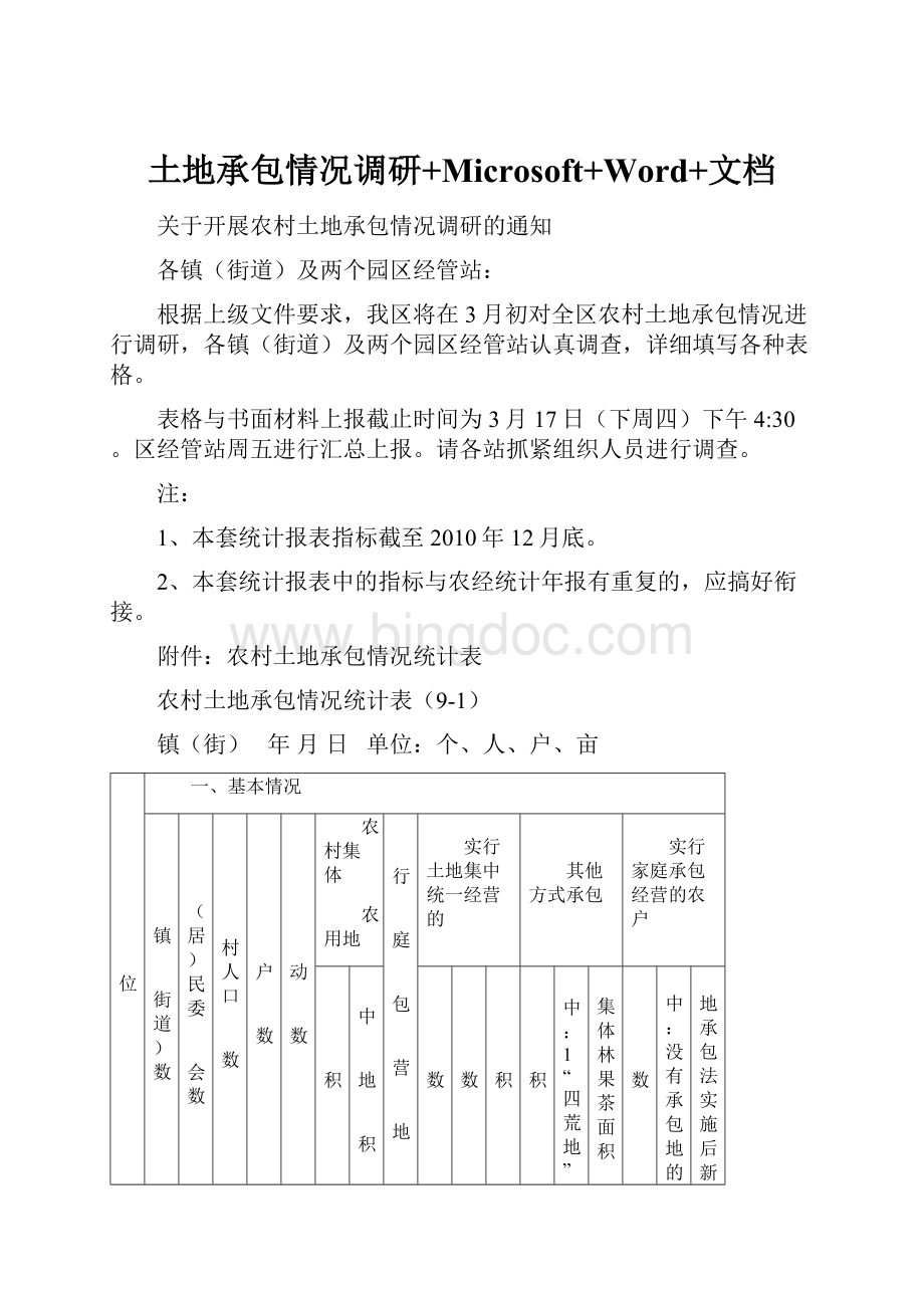 土地承包情况调研+Microsoft+Word+文档文档格式.docx_第1页