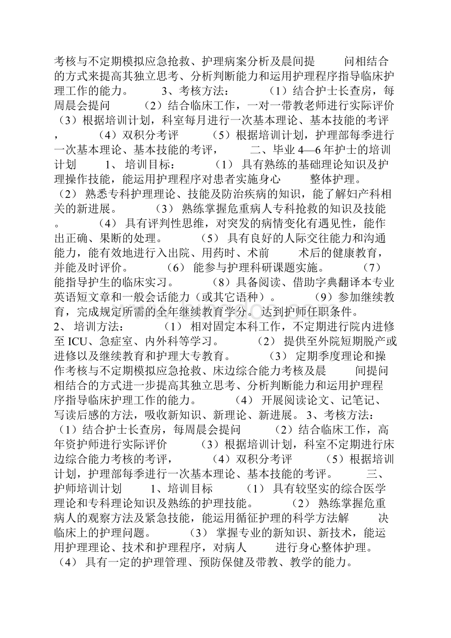 妇产科专科培训计划Word文档下载推荐.docx_第2页