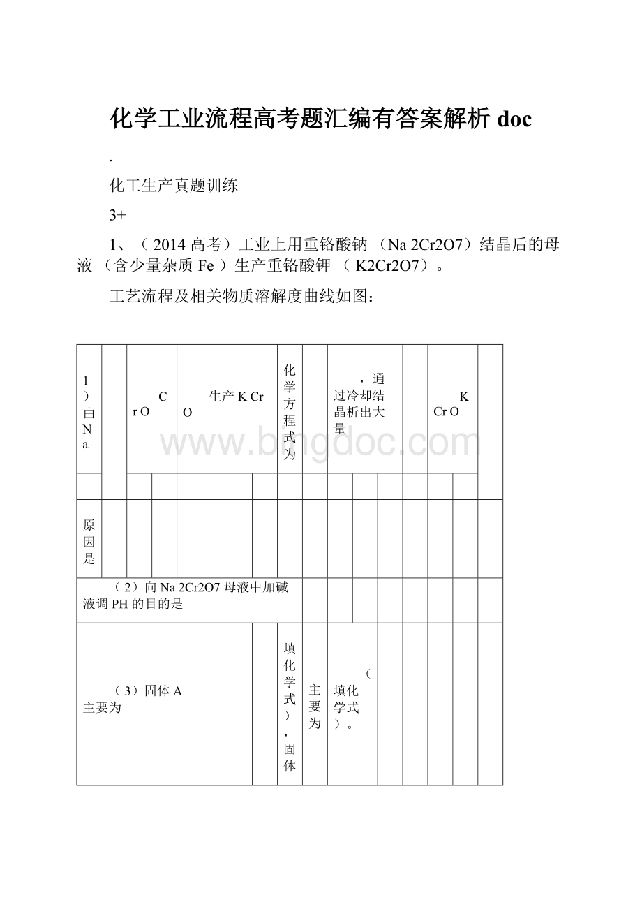 化学工业流程高考题汇编有答案解析doc.docx_第1页