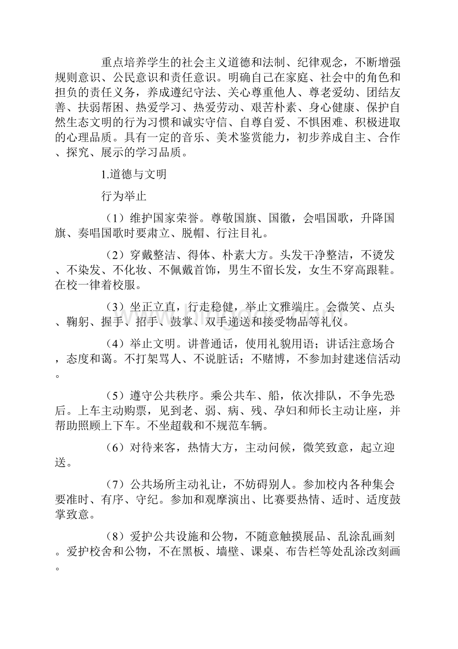 政教处范文之中学养成教育实施方案Word文件下载.docx_第2页