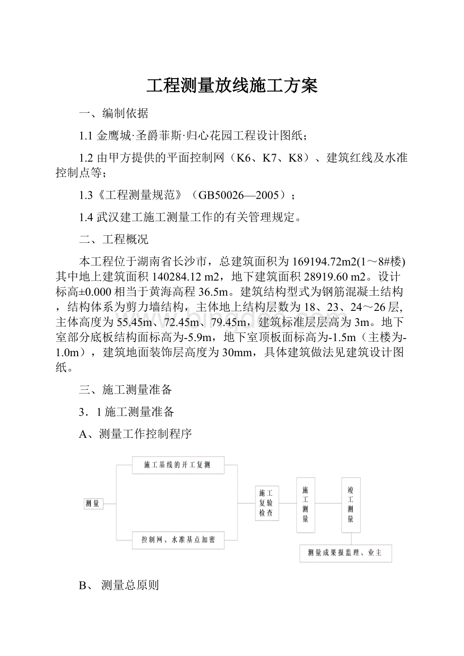 工程测量放线施工方案Word文档格式.docx_第1页