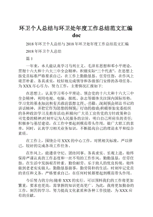 环卫个人总结与环卫处年度工作总结范文汇编docWord格式.docx