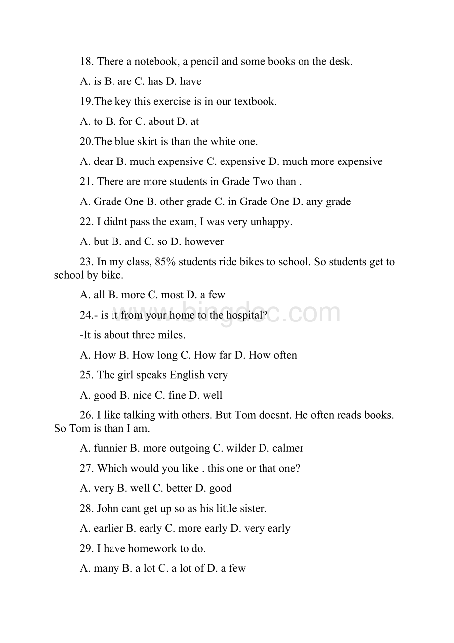 八年级上册英语unit6单元测试题有答案.docx_第2页