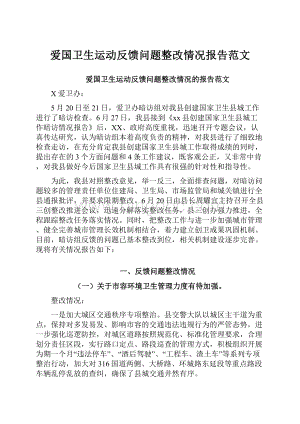 爱国卫生运动反馈问题整改情况报告范文Word文件下载.docx