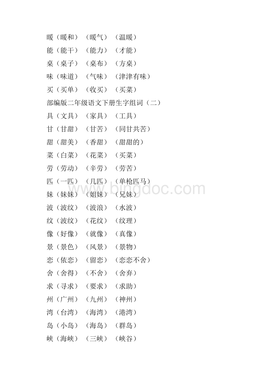 部编版二年级语文下册全册生字组词附配套测试题Word下载.docx_第3页