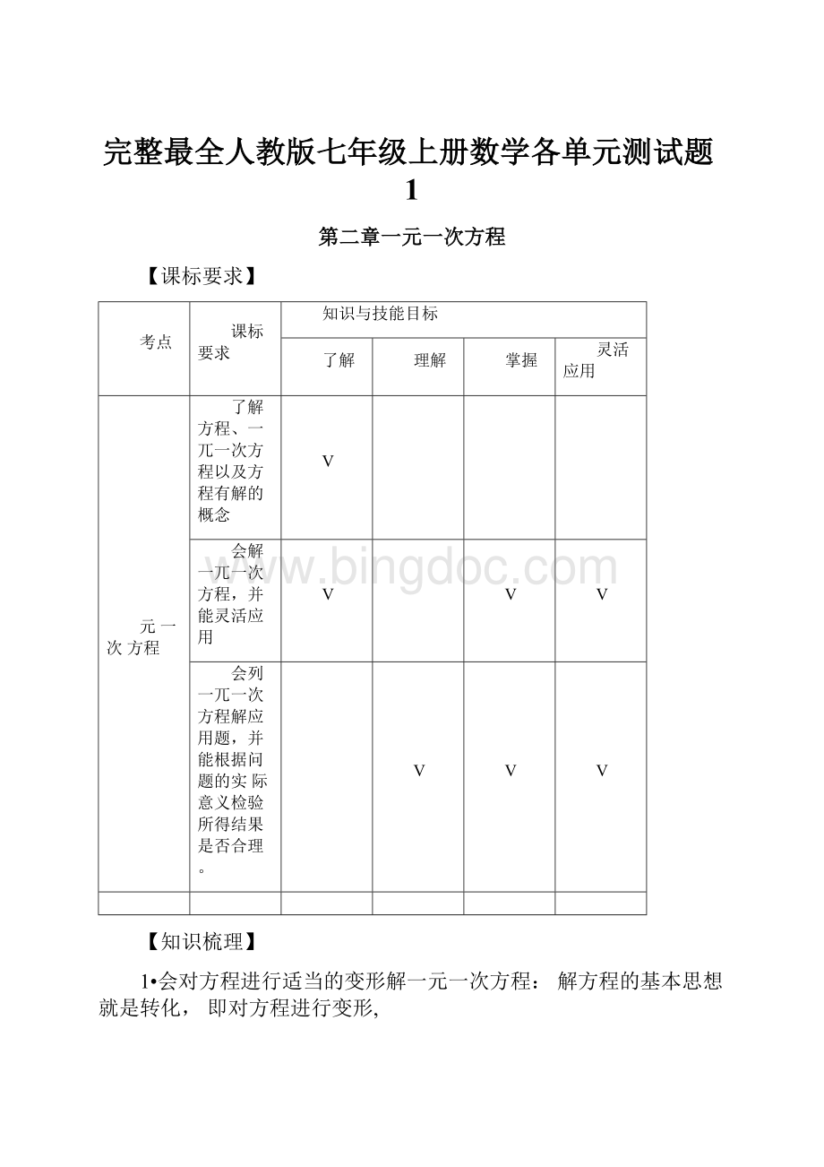 完整最全人教版七年级上册数学各单元测试题1.docx