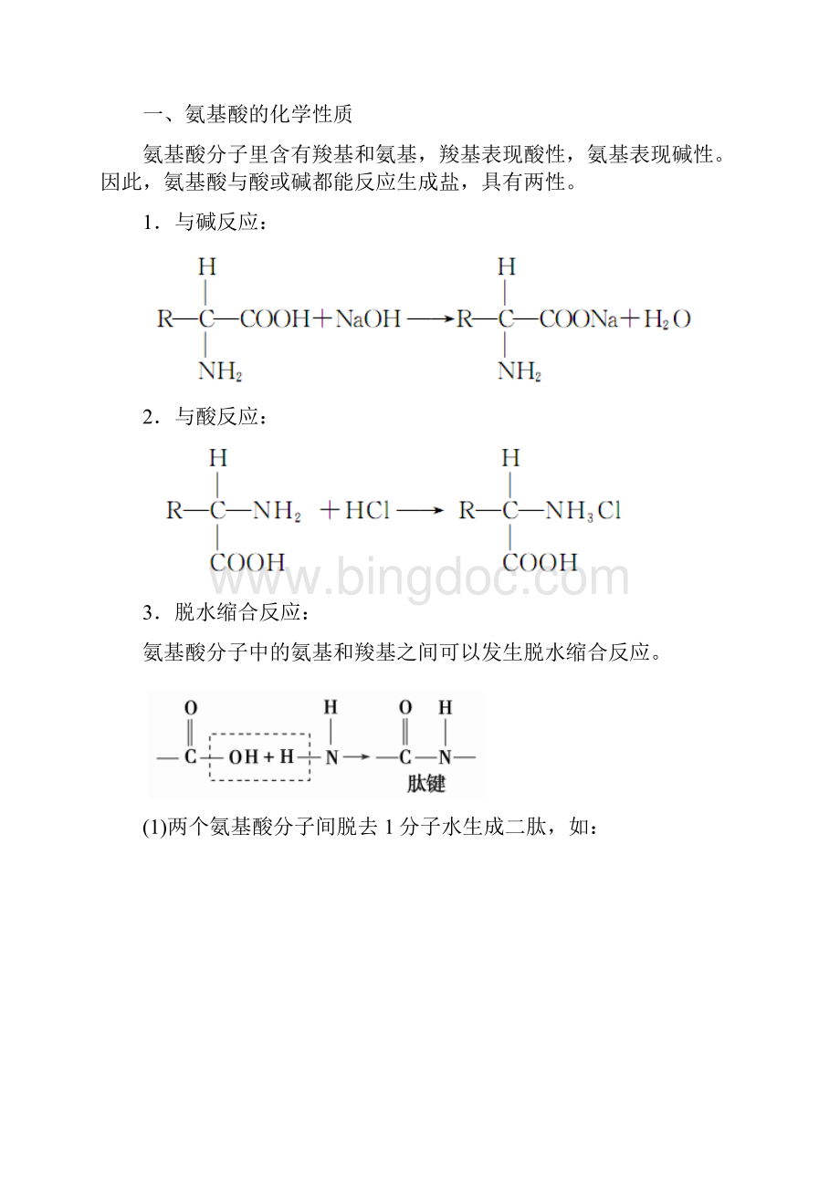 《学案》学年高中化学人教版选修一习题第一章关注营养平衡第三节生命的基础Word版含答案Word文档格式.docx_第2页