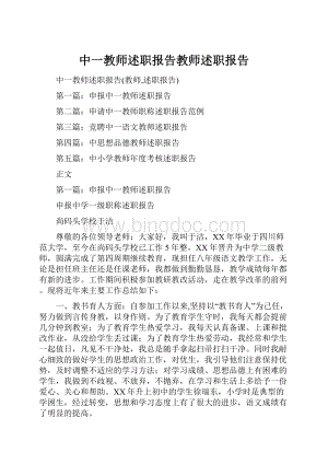 中一教师述职报告教师述职报告文档格式.docx