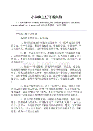 小学班主任评语集锦.docx