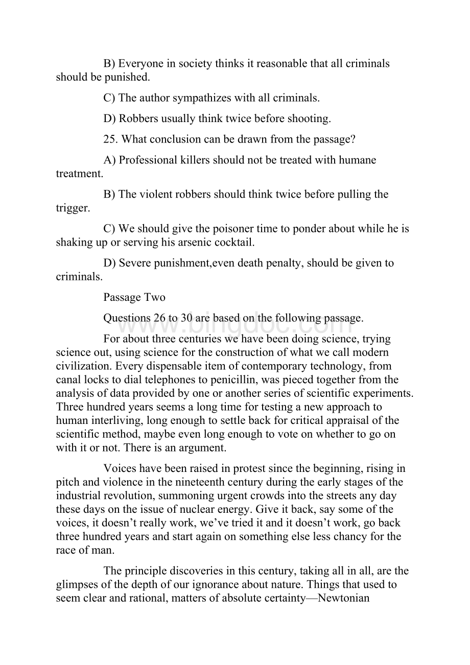英语六级模拟卷二附答案.docx_第3页
