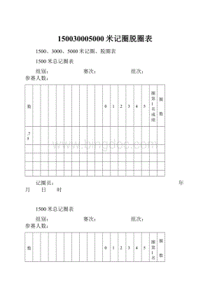 150030005000米记圈脱圈表Word文件下载.docx