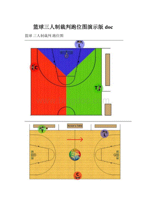 篮球三人制裁判跑位图演示版doc.docx