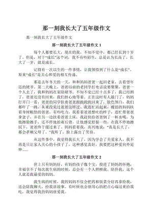 那一刻我长大了五年级作文Word文件下载.docx