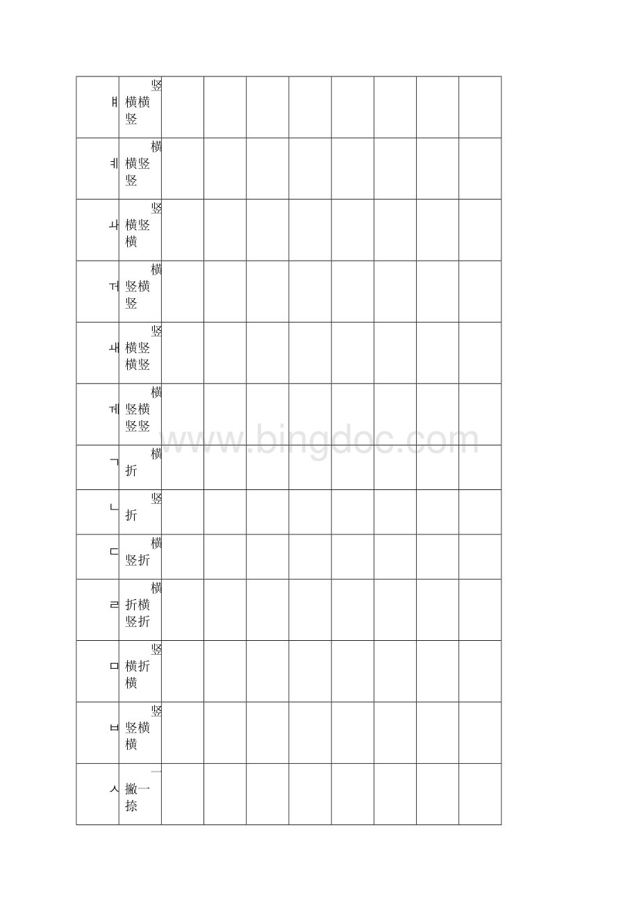 韩文字母书写表 1.docx_第2页