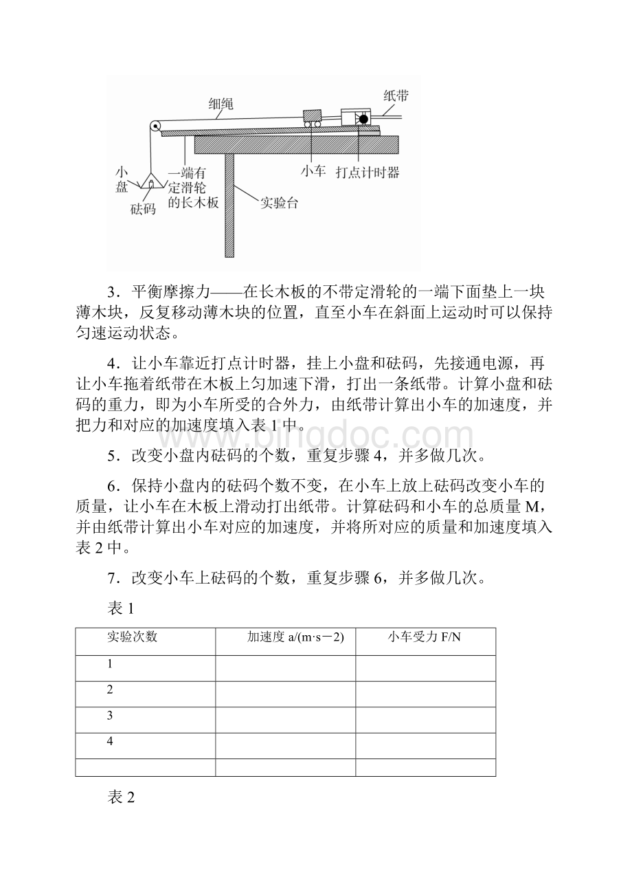 届高考物理一轮复习讲义第三章 实验四 探究加速度与力质量的关系含答案Word下载.docx_第2页