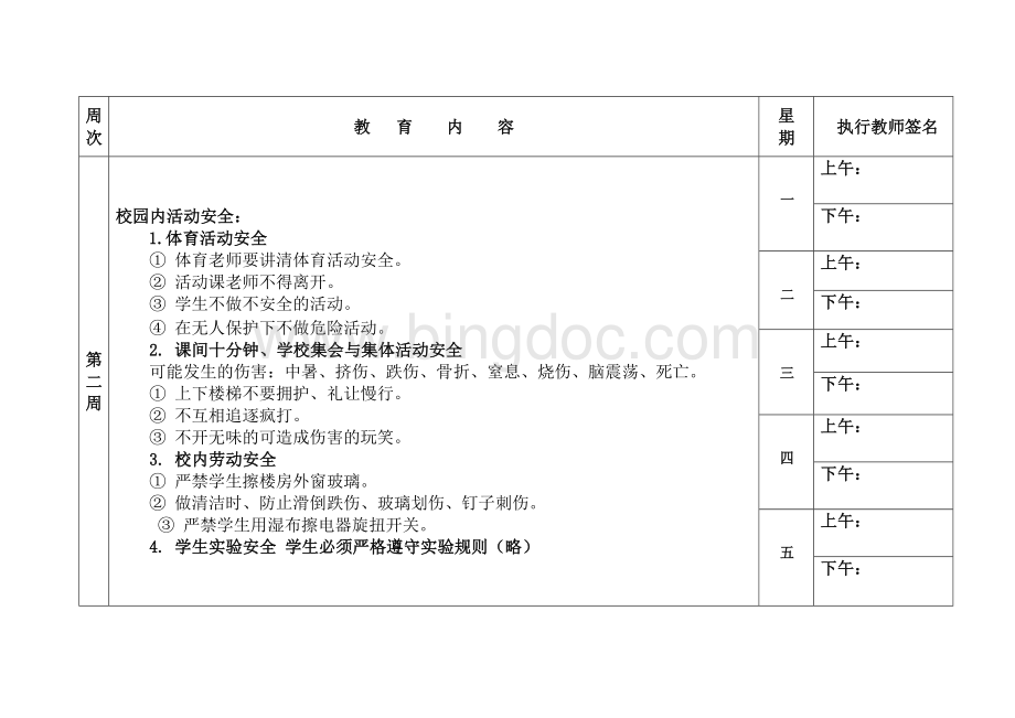 每天上下午放学前5分钟安全教育情况【2016秋】.doc_第2页