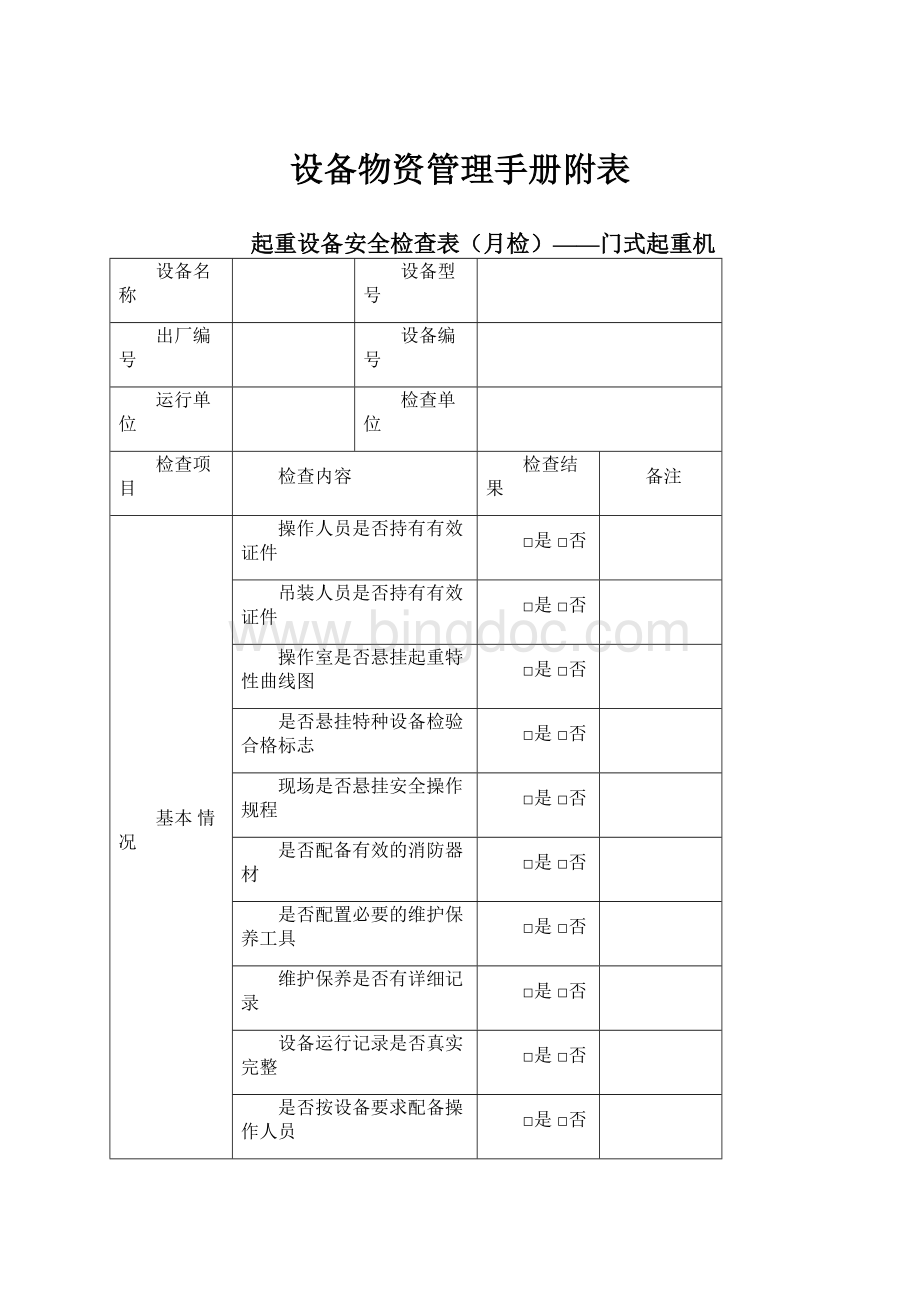 设备物资管理手册附表.docx_第1页