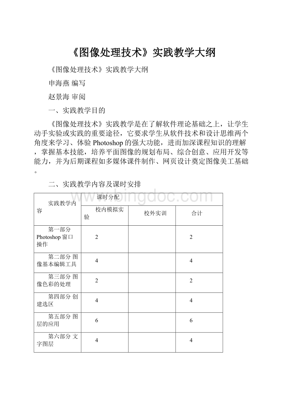 《图像处理技术》实践教学大纲.docx