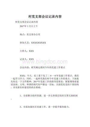 村党支部会议记录内容.docx