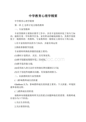 中学教育心理学精要文档格式.docx