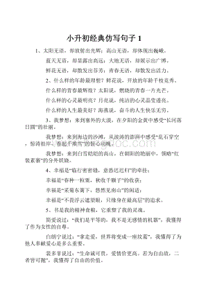 小升初经典仿写句子 1.docx