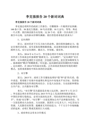 李克强报告20个新词词典.docx