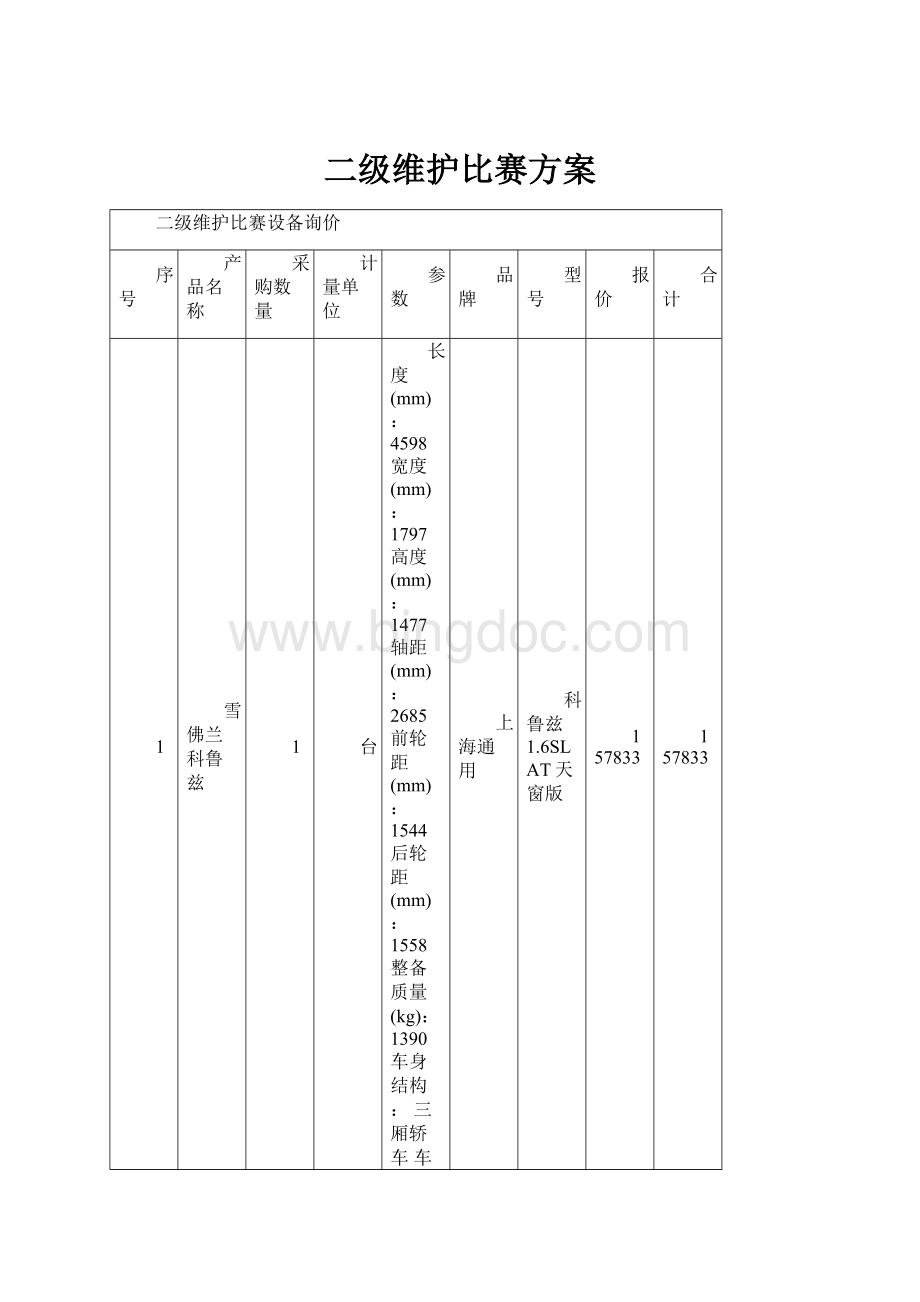 二级维护比赛方案.docx