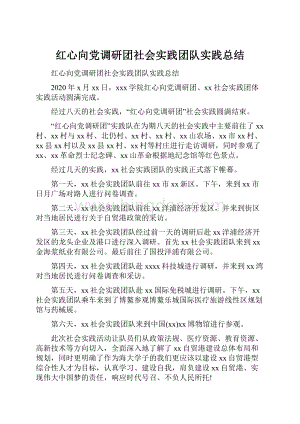 红心向党调研团社会实践团队实践总结.docx