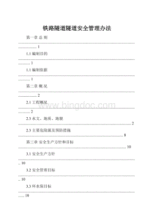 铁路隧道隧道安全管理办法文档格式.docx