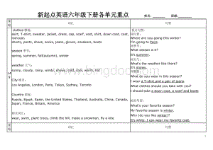 新起点英语六年级下册各课重点词汇和句型Word文档下载推荐.docx