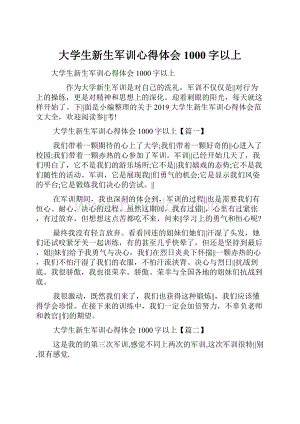 大学生新生军训心得体会1000字以上文档格式.docx