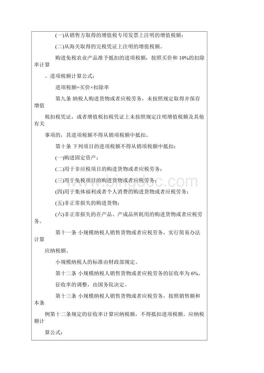 中华人民共和国增值税暂行条例附英文Word文件下载.docx_第3页