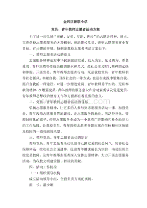 教师青年志愿者活动方案.doc