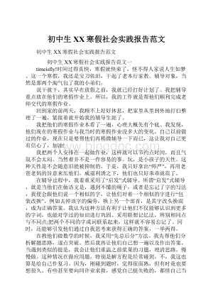 初中生XX寒假社会实践报告范文.docx